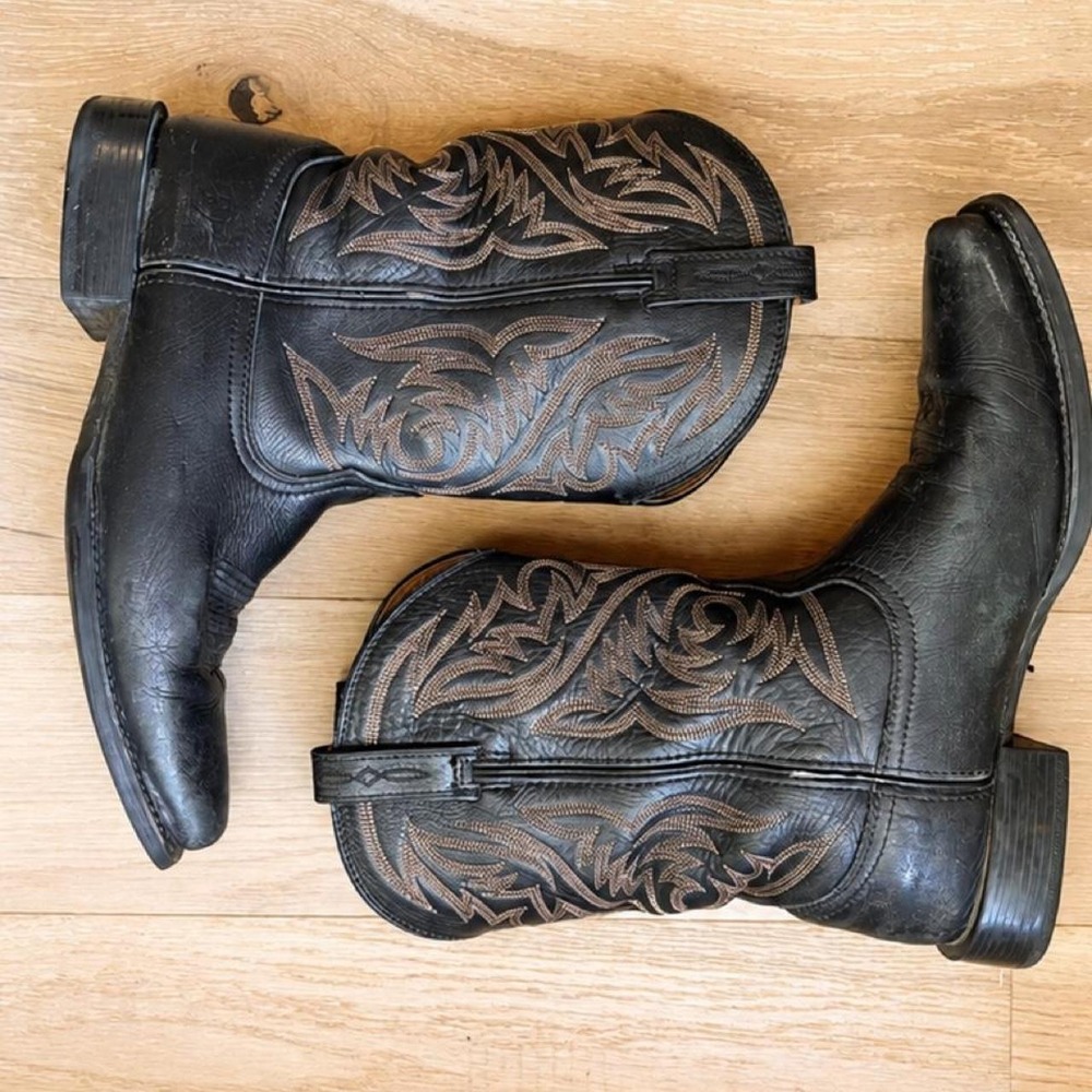 Ariat Sport Herdsman Black Leather Cowboy Boots Western Square Toe Size 13 EE